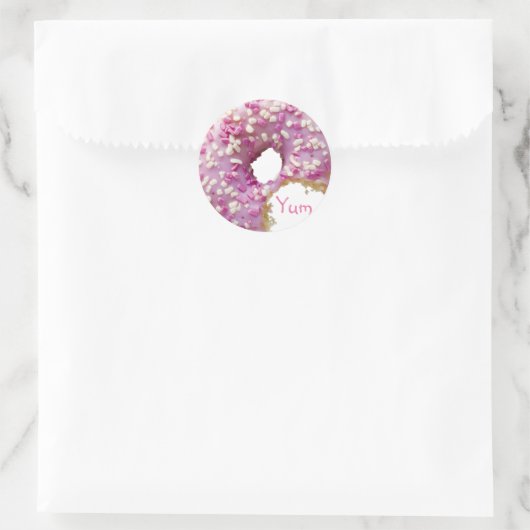 SWEET Glazed Donut Runder Aufkleber (Tasche)