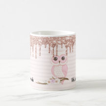 Sweet Glitzer Girly Pink Owl