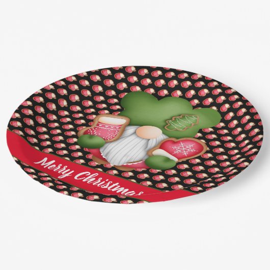 Sweet Gnome Anpassen von Farbe und Text Pappteller (Schrägansicht)