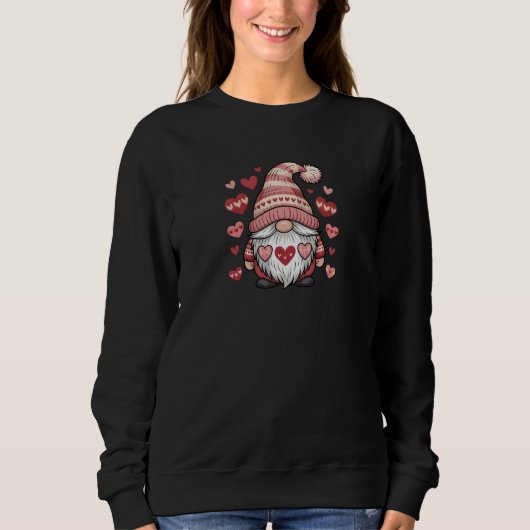 Sweet Gnome Holding Heart Sweatshirt (Vorderseite)