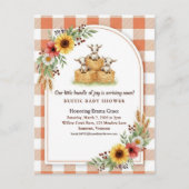 Sweet Goat Hay Bale Gingham Baby Shower Postkarte (Vorderseite)