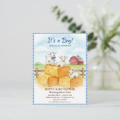Sweet Goats Baby Shower Invitation Postkarte (Stehend Vorderseite)