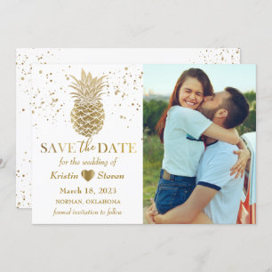 Sweet Gold Ananas Foto Save the Date Karte