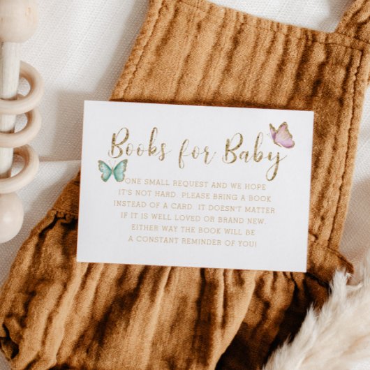 Sweet Gold Butterfly Babydusche buchen Begleitkarte