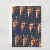 Sweet Gold Chocolate Ice Cream Birthday Navy Blue Dankeskarte (Rückseite)