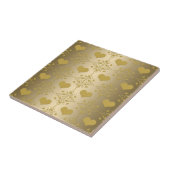 Sweet Gold Hearts Damask Muster Fliese (Seite)