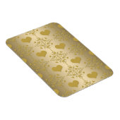 Sweet Gold Hearts Damask Muster Magnet (Rechte Seite)
