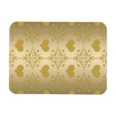 Sweet Gold Hearts Damask Muster Magnet (Horizontal)