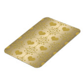 Sweet Gold Hearts Damask Muster Magnet (Linke Seite)