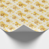 Sweet Gold Honey Yellow Bees Christmas Geschenkpapier (Ecke)