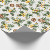 Sweet Gold Honey Yellow Pine Cones Christmas  Geschenkpapier (Ecke)