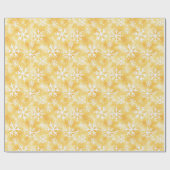 Sweet Gold Honey Yellow Snowflakes Christmas Geschenkpapier (Flach)