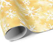 Sweet Gold Honey Yellow Snowflakes Christmas Geschenkpapier (Rolleneckpunkt)