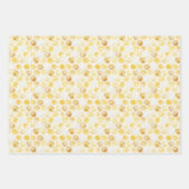 Sweet Gold White Honeycomb Birthday Geschenkpapier Set (Vorderseite)