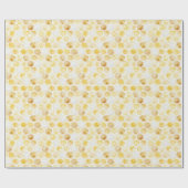 Sweet Gold White Honeycomb Christmas Geschenkpapier (Flach)