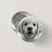 Sweet Golden Joy: Pixar-Style Puppy Friends Button (Vorne & Hinten)