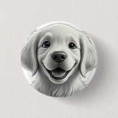 Sweet Golden Joy: Pixar-Style Puppy Friends Button (Vorderseite)