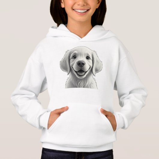 Sweet Golden Joy: Pixar-Style Puppy Friends Hoodie (Vorderseite)