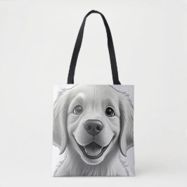 Sweet Golden Joy: Pixar-Style Puppy Friends Tasche