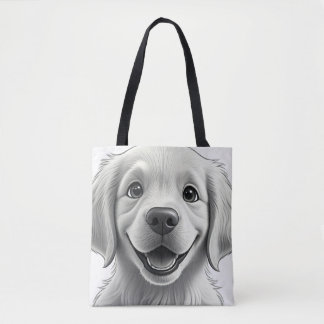 Sweet Golden Joy: Pixar-Style Puppy Friends Tasche