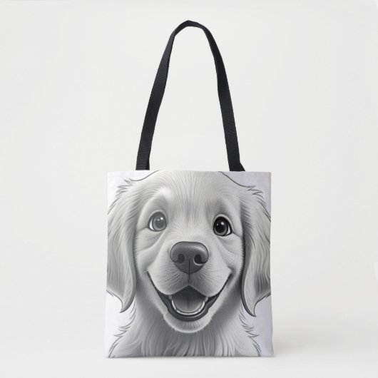 Sweet Golden Joy: Pixar-Style Puppy Friends Tasche (Vorderseite)