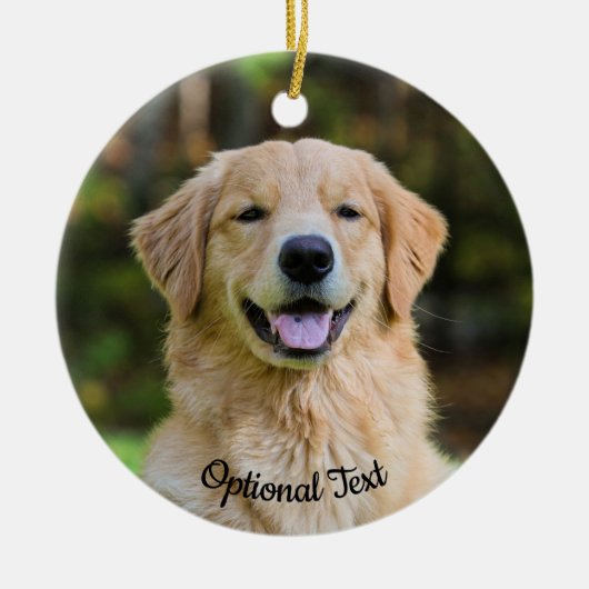 Sweet Golden Retriever Dog Keramik Ornament (Vorne)