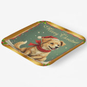 Sweet Golden Retriever Puppy Christmas Pappteller (Gewinkelt)