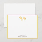Sweet Golden Stars Nursery Note Card. Personalized Mitteilungskarte (Vorne/Hinten)