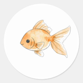 Sweet Goldfish Aquarellfarbenaufkleber Runder Aufkleber