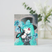 Sweet Gothic Girl mit sonniger Haut Postkarte (Stehend Vorderseite)