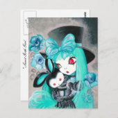 Sweet Gothic Girl mit sonniger Haut Postkarte (Vorne/Hinten)