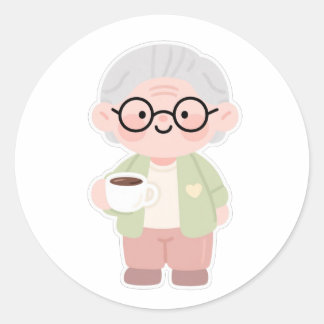 👵 Sweet Grandma Runder Aufkleber