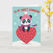 Sweet Grandson Panda Winter Card Karte (Gelbe Blume)