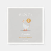 Sweet Gray Albern Goose Geburtstagsparty Serviette (Vorderseite)