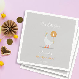 Sweet Gray Albern Goose Geburtstagsparty Serviette