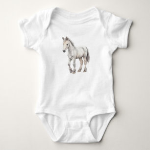 Sweet Gray Baby Horse Foal Filly Colt Strampler