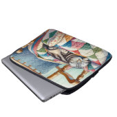 Sweet Gray Cat Sleeping on a Quilt Laptopschutzhülle (Vorne Knopf)