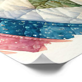 Sweet Gray Cat Sleeping on a Quilt Poster (Ecke)