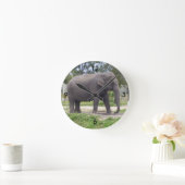 Sweet Gray Elephant Runde Wanduhr (Zuhause)