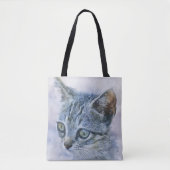 Sweet Gray Kitten Art Tote Bag Tasche (Vorderseite)