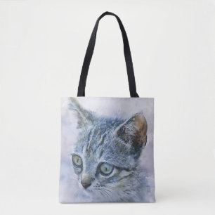 Sweet Gray Kitten Art Tote Bag Tasche