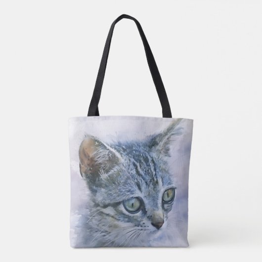 Sweet Gray Kitten Art Tote Bag Tasche (Rückseite)