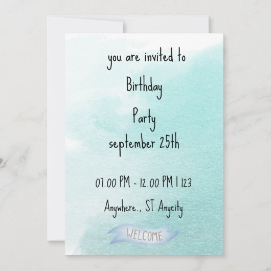 Sweet green baby bear baby einladung (Rückseite)