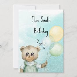 Sweet green baby bear baby einladung