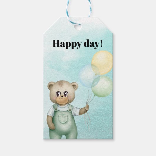 Sweet green baby bear baby geschenkanhänger (Vorderseite)