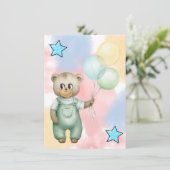 Sweet green baby bear  einladung (Stehend Vorderseite)