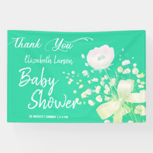 Sweet Green Color Wild Blume Kinderdusche Banner
