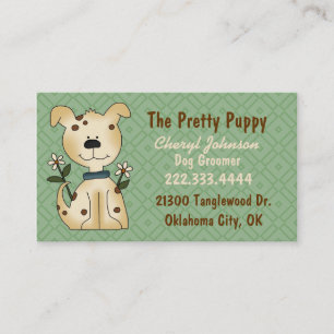 Sweet Green Dog Groomer Business Card Visitenkarte