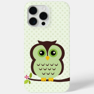 Sweet Green Owl Illustration iPhone 15 Pro Max Hülle