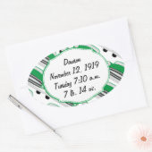 Sweet Green Retro Car Baby Dusche Geschenke Ovaler Aufkleber (Umschlag)